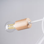 Lustre Ember 5 bois et métal blanc E27, détail de la structure