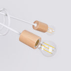 Lustre Ember 5 bois et métal blanc E27, gros plan