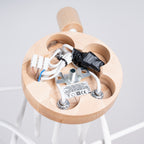 Lustre Ember 5 bois et métal blanc E27, détail