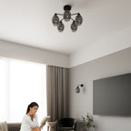 Lustre Fillan 3 verre fumé E27, ambiance contemporaine