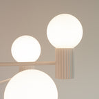 Détail du culot cannelé, lustre Halo beige
