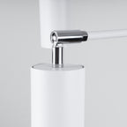 Lustre Lemmi 6 acier blanc GU10, détail d'un spot sur rotule chromée