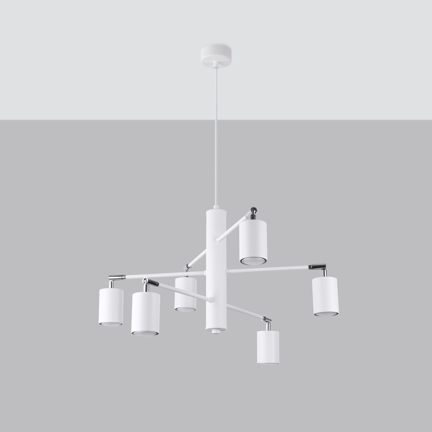 Lustre Lemmi 6 acier blanc GU10 de profil