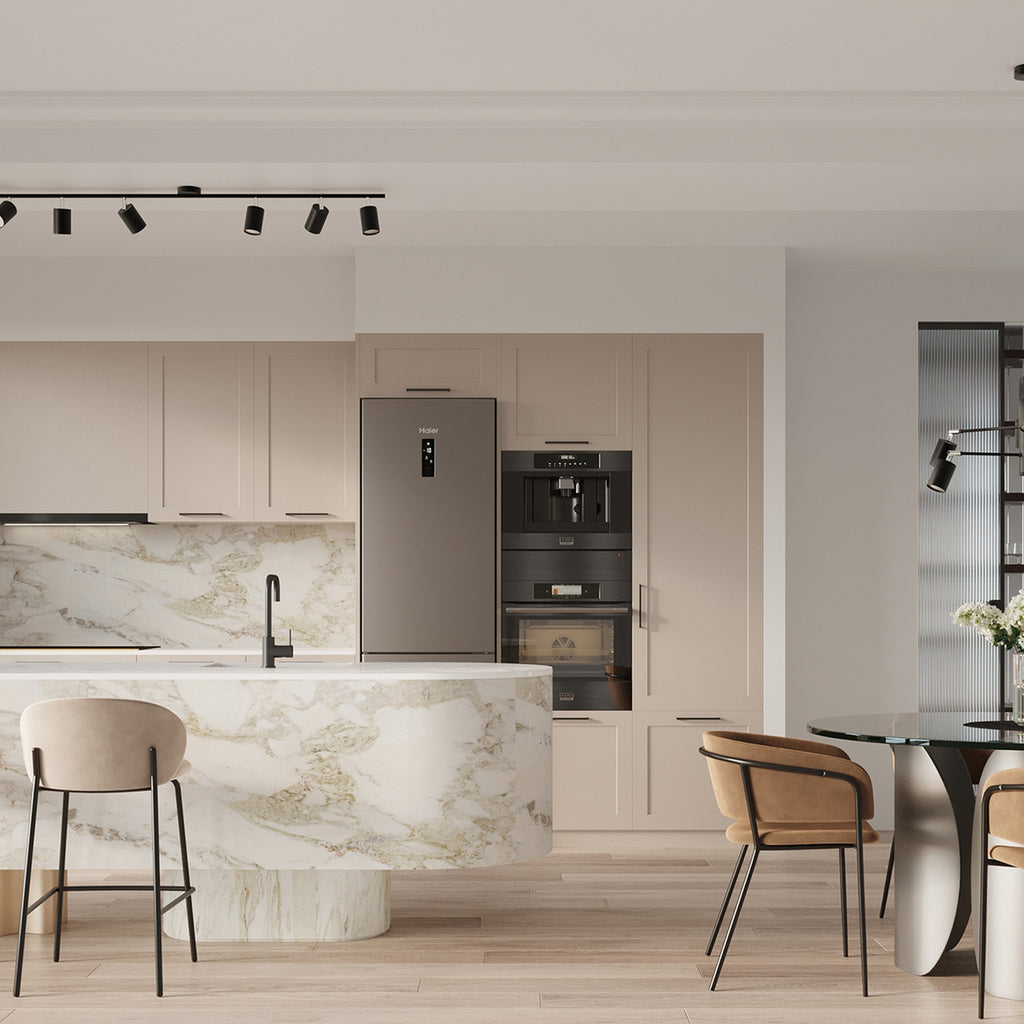 Lustre Lemmi 6 acier noir GU10, ambiance contemporaine