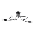 Lustre Levar 4 métal noir E27, bras d'acier bouclés et ampoules apparentes