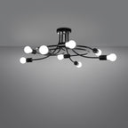 Lustre Levar 8 métal noir E27 allumé