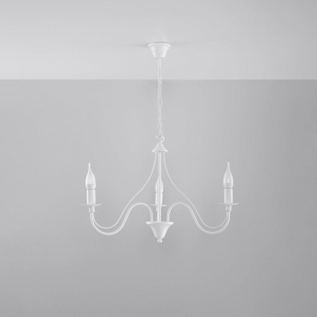 Lustre Minerwa 3 blanc suspendu au plafond