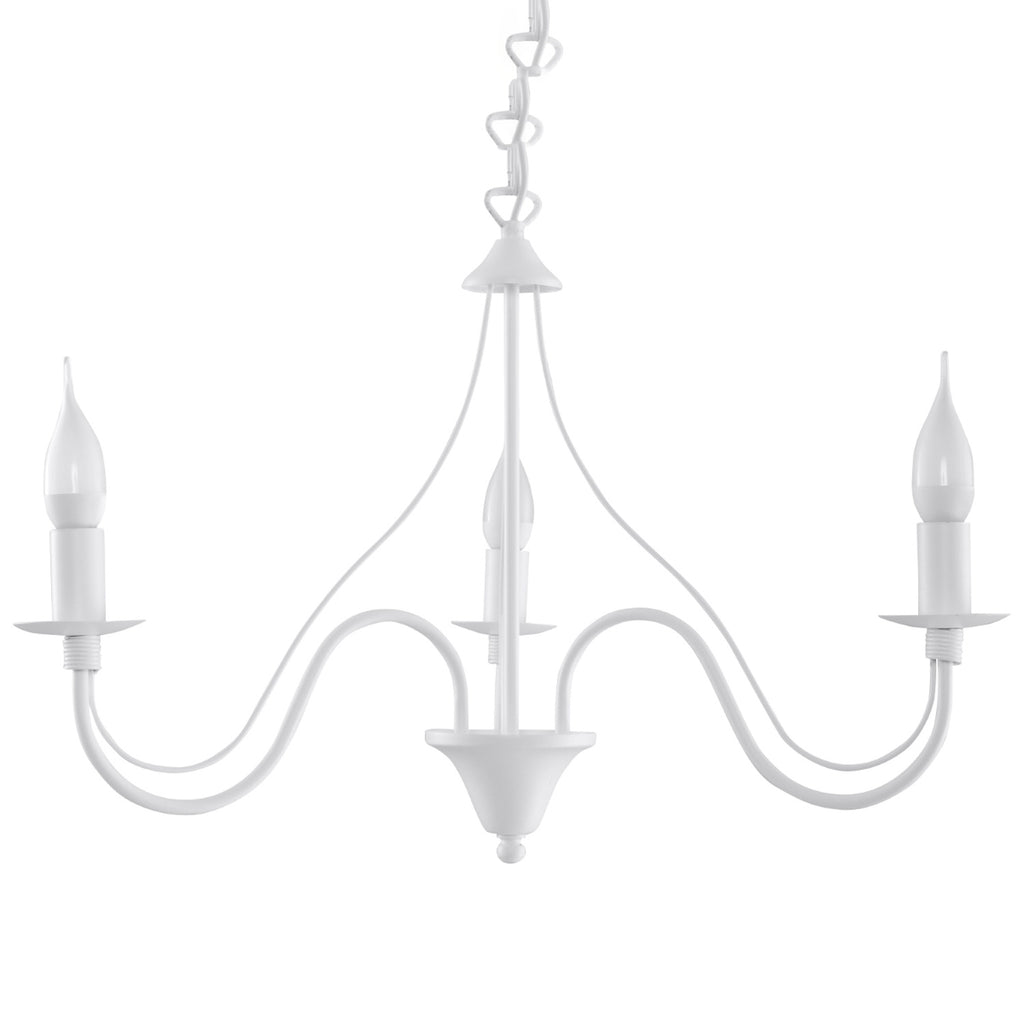 Lustre Minerwa 3 blanc, chandelier bougeoir