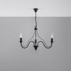 Lustre Minerwa 3 noir suspendu au plafond