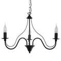 Lustre Minerwa 3 noir, chandelier bougeoir