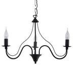 Lustre Minerwa 3 noir, chandelier bougeoir