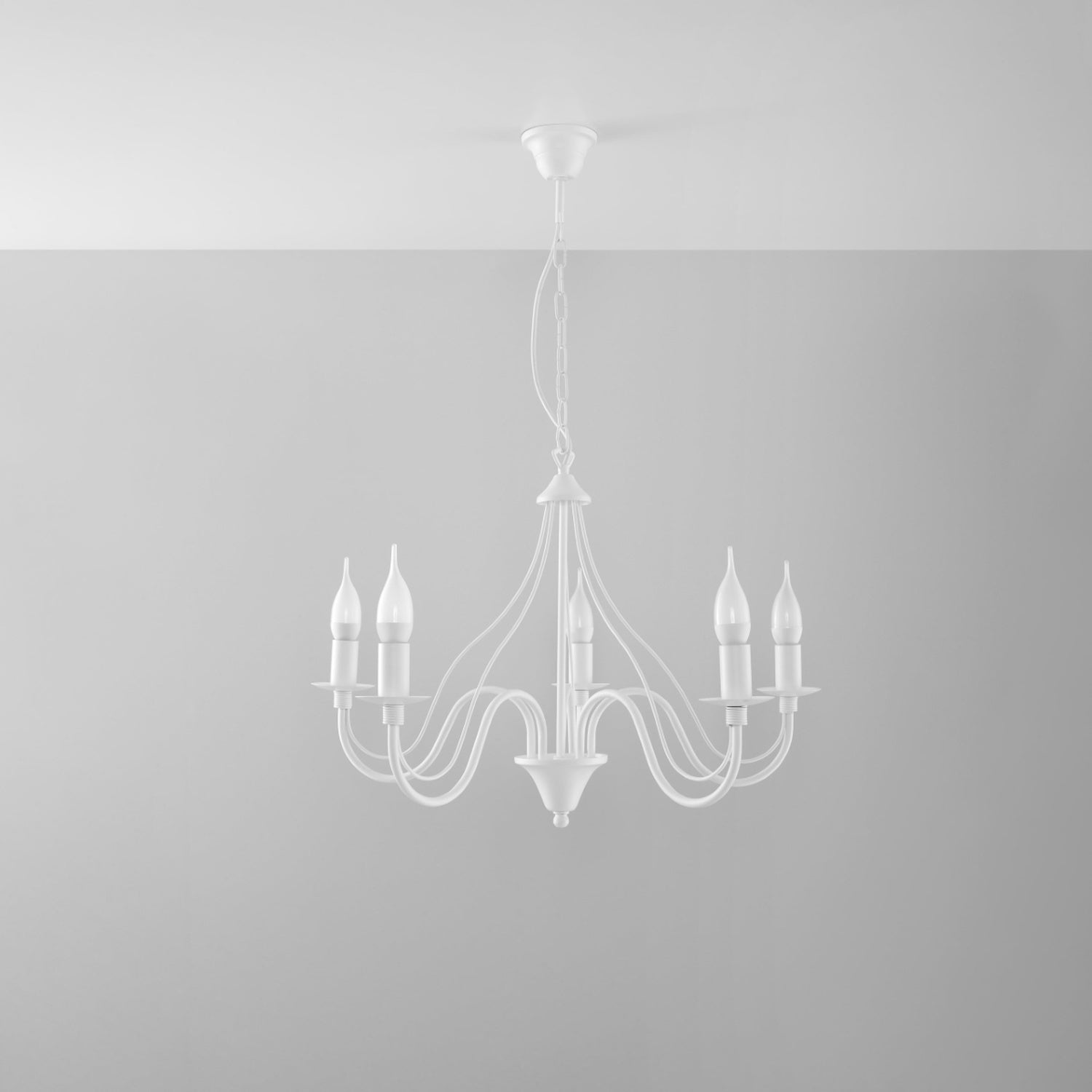 Lustre Minerwa 5 blanc suspendu au plafond