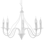 Lustre Minerwa 5 blanc, chandelier bougeoir
