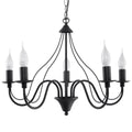 Lustre Minerwa 5 noir, chandelier bougeoir