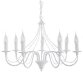 Lustre Minerwa 7 blanc, chandelier bougeoir