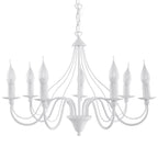 Lustre Minerwa 7 blanc, chandelier bougeoir