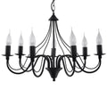 Lustre Minerwa 7 noir, chandelier bougeoir
