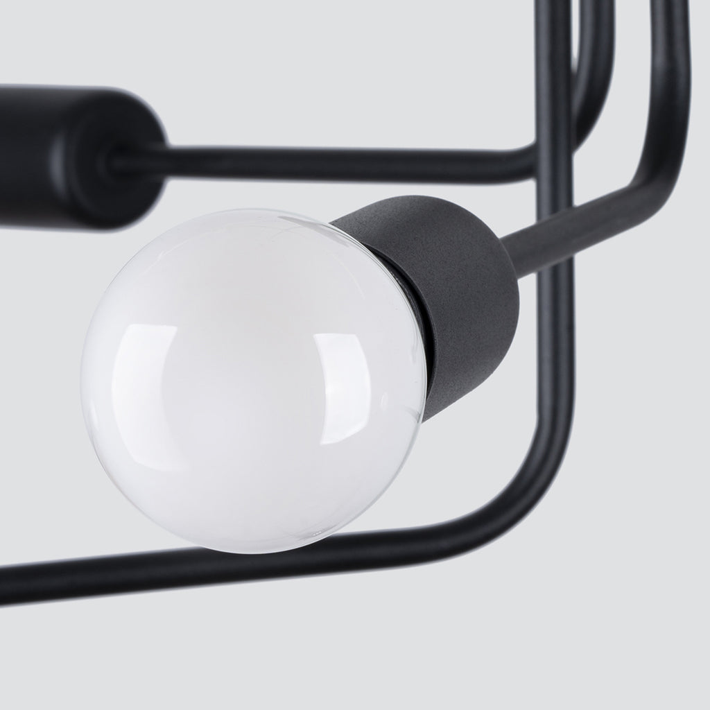 Lustre Norah 6 métal noir E27, détail