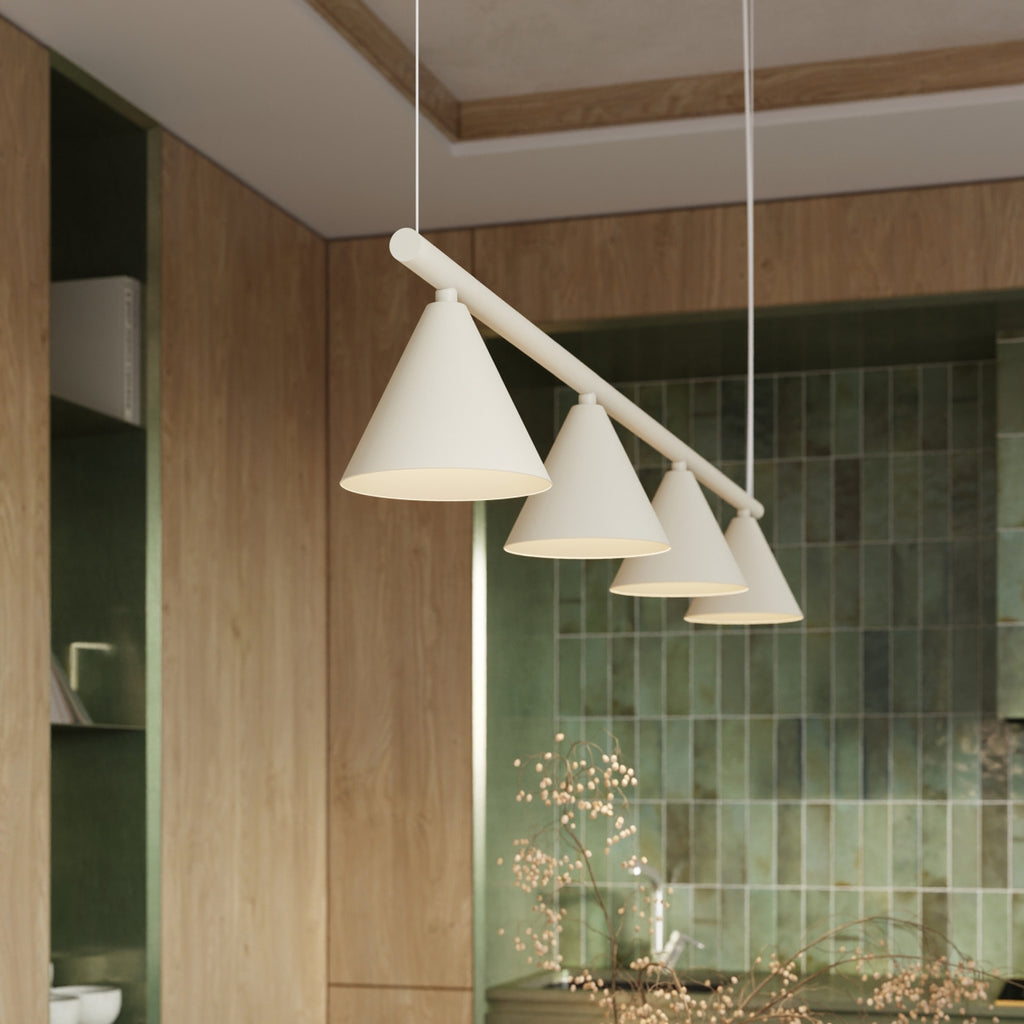Lustre Nox 4 cônes acier beige E14, vue 15