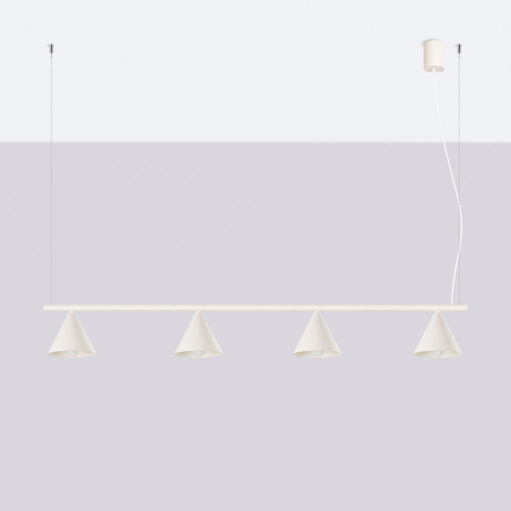 Lustre Nox 4 cônes acier beige E14, vue 2