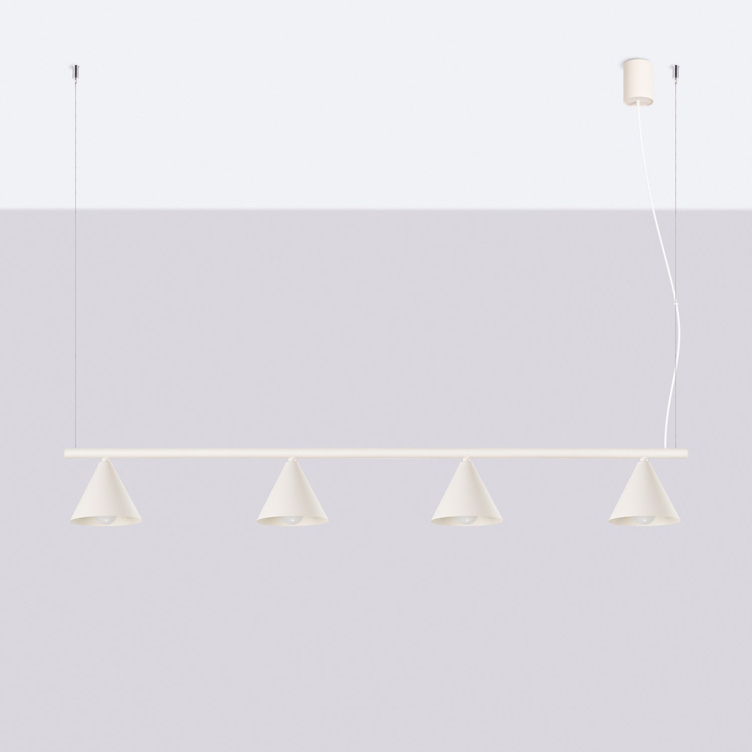 Lustre Nox 4 cônes acier beige E14, vue 2
