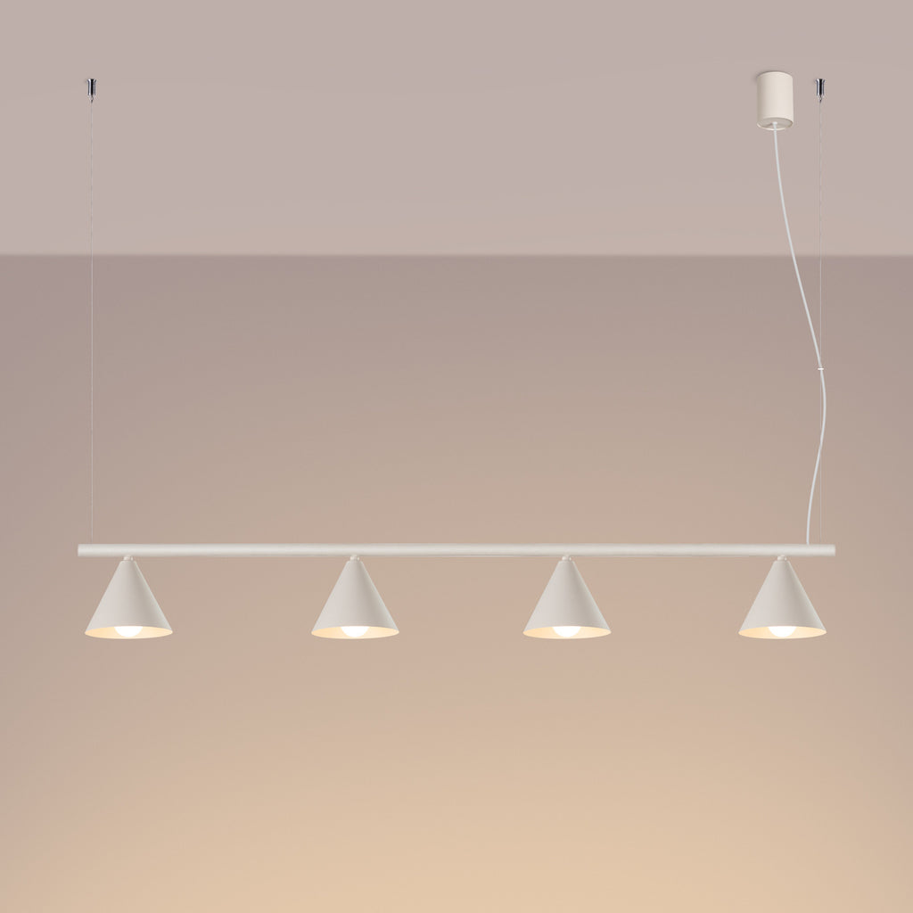 Lustre Nox 4 cônes acier beige E14, vue 3