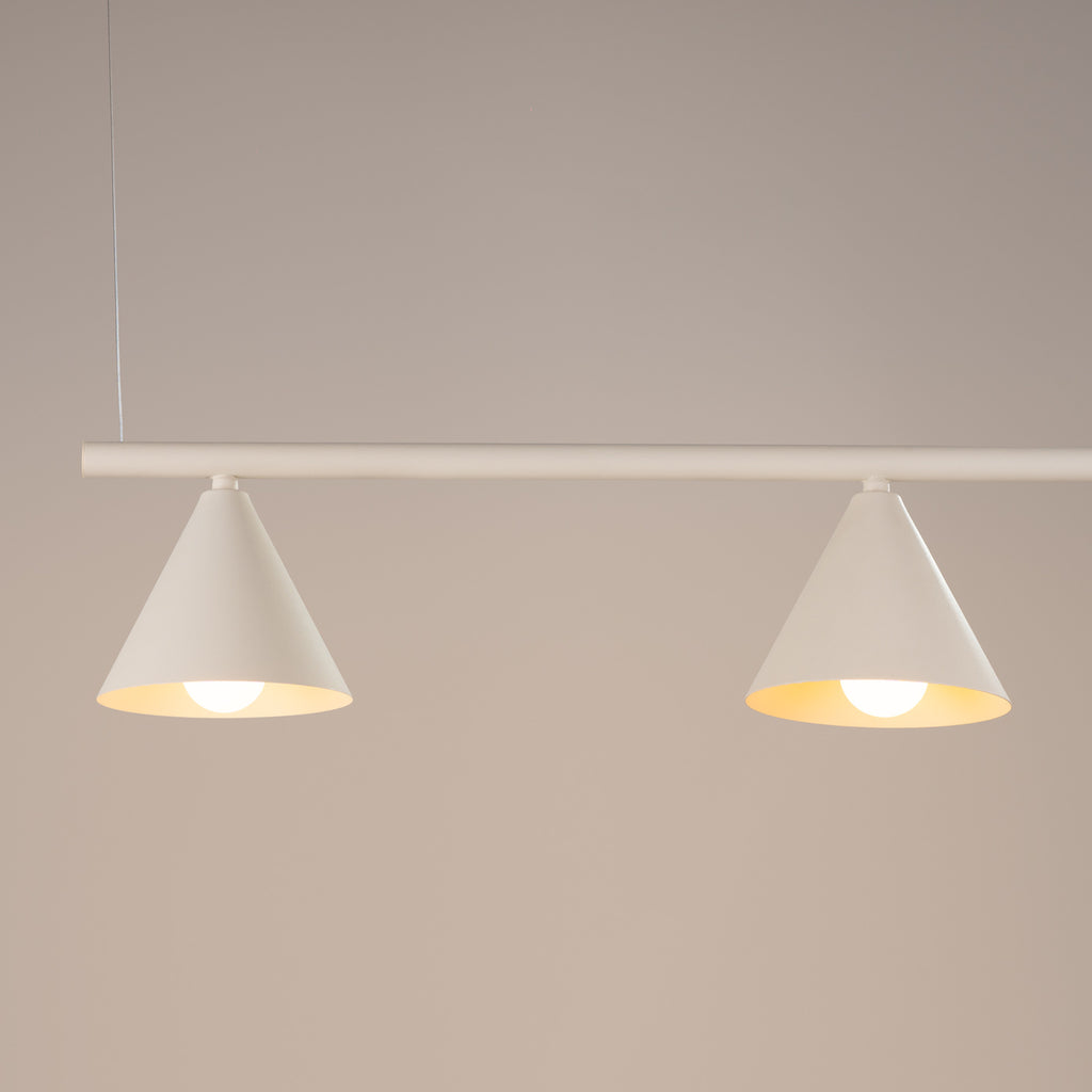 Lustre Nox 4 cônes acier beige E14, vue 4