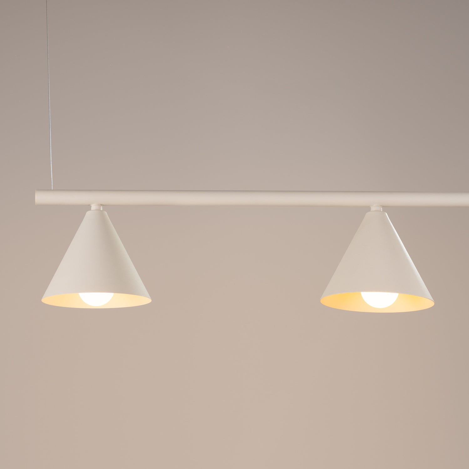 Lustre Nox 4 cônes acier beige E14, vue 4