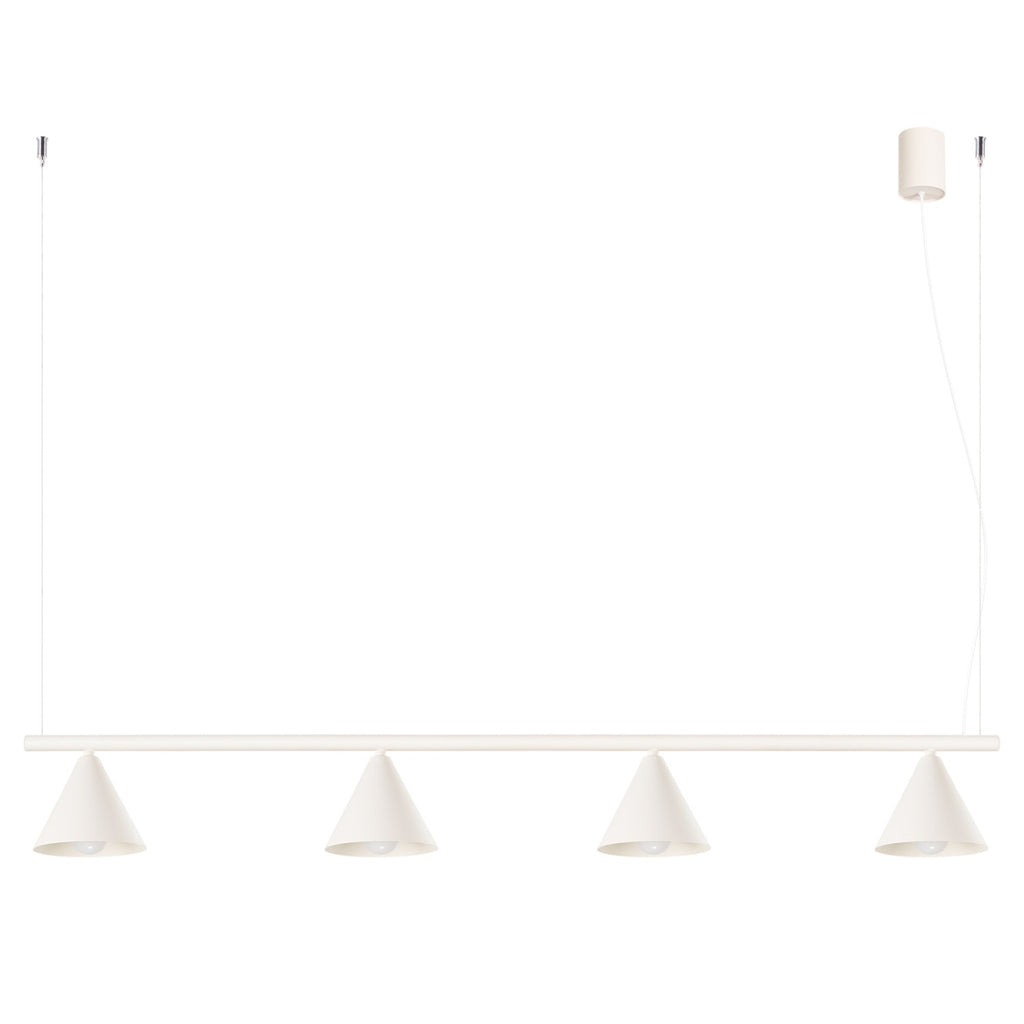 Lustre Nox 4 cônes acier beige E14