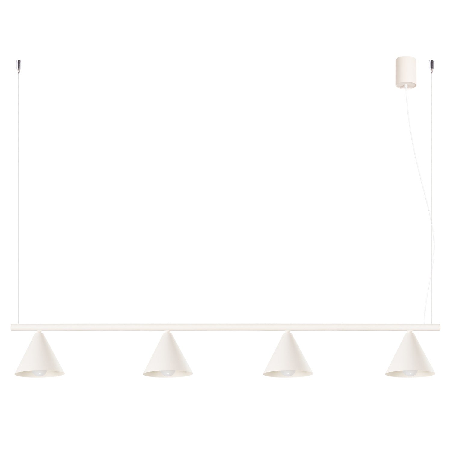 Lustre Nox 4 cônes acier beige E14