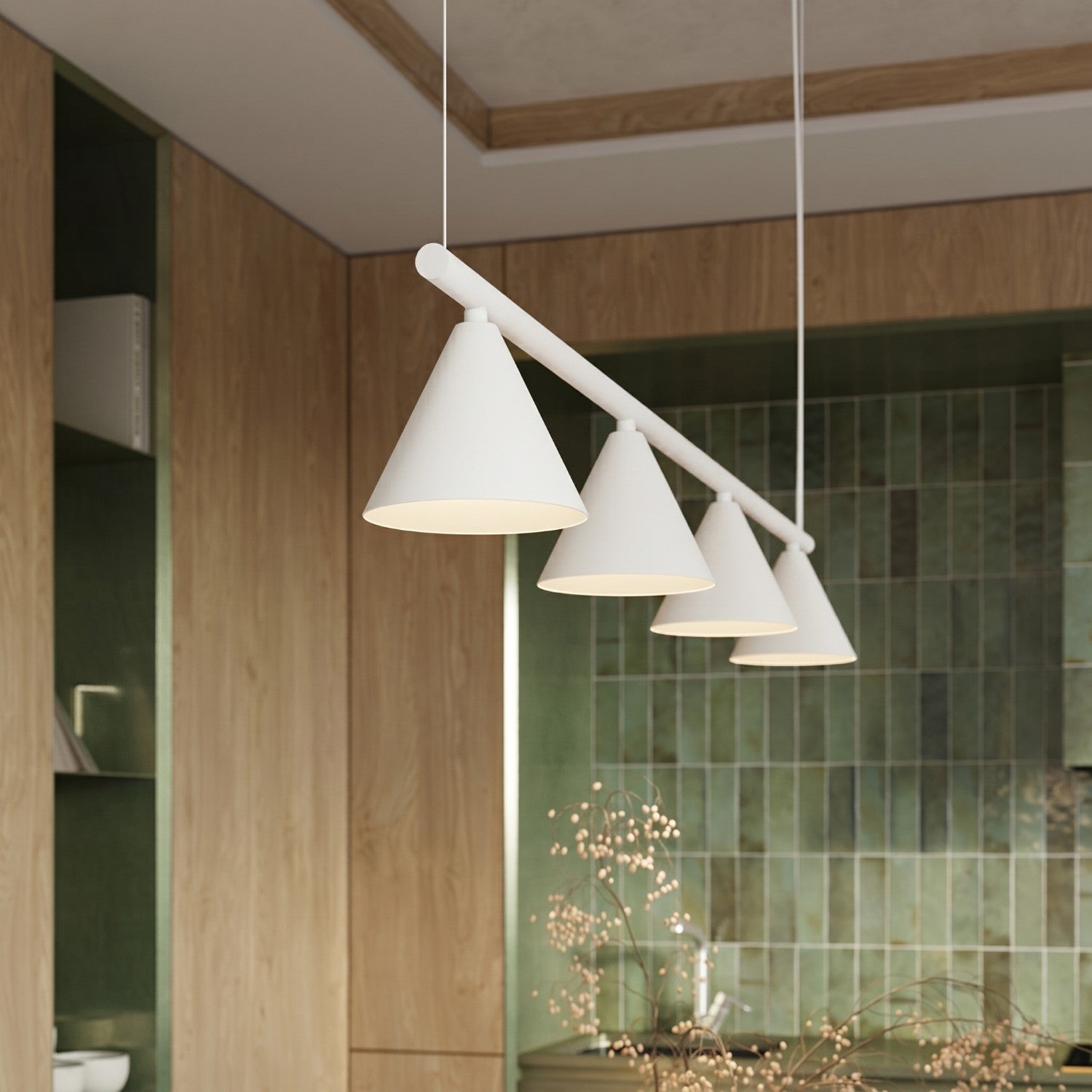 Lustre Nox 4 cônes acier blanc E14, vue 15