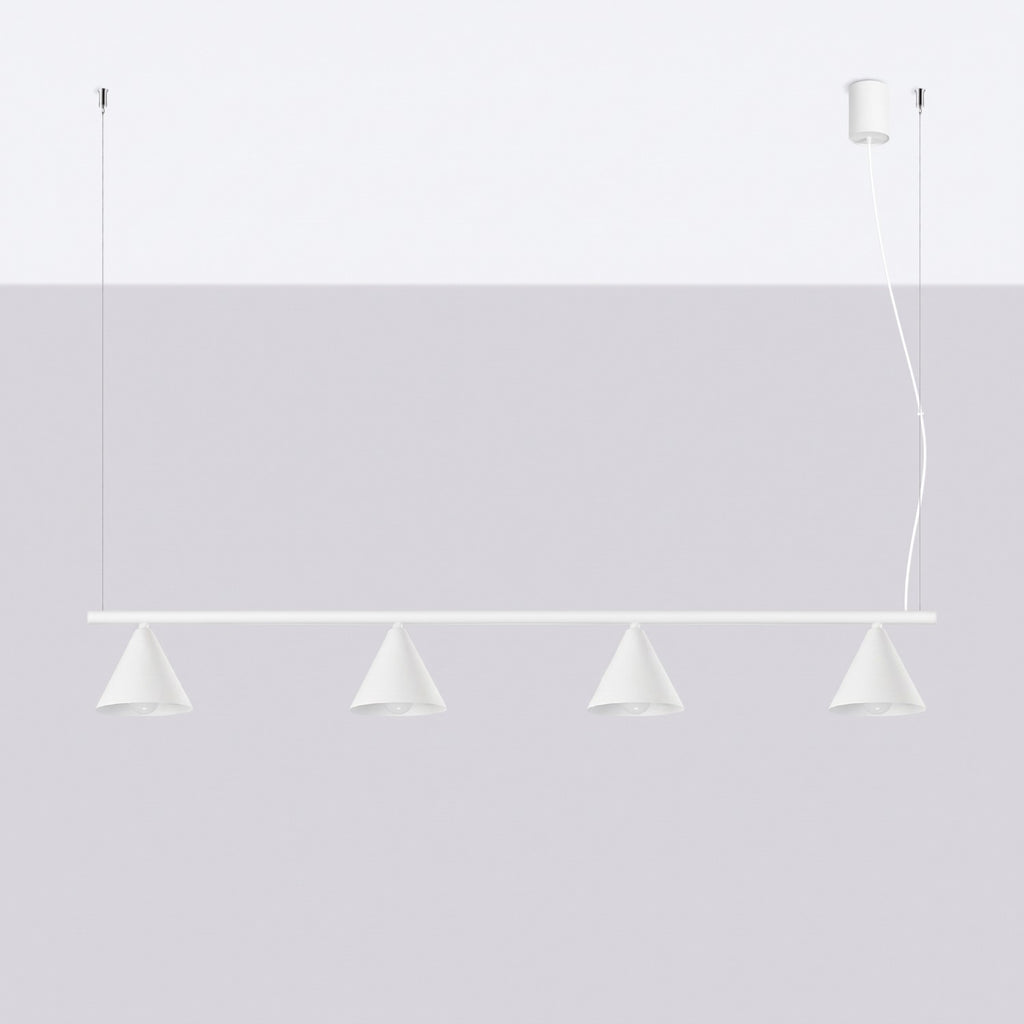 Lustre Nox 4 cônes acier blanc E14, vue 2