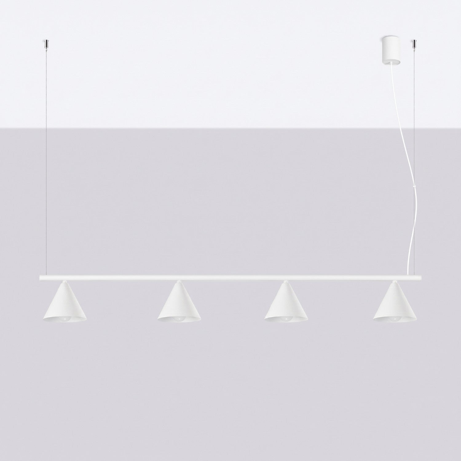 Lustre Nox 4 cônes acier blanc E14, vue 2