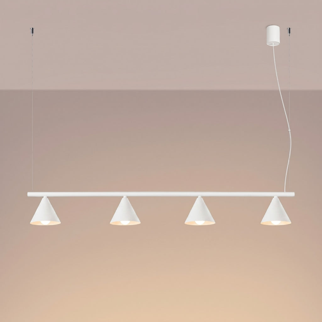 Lustre Nox 4 cônes acier blanc E14, vue 3