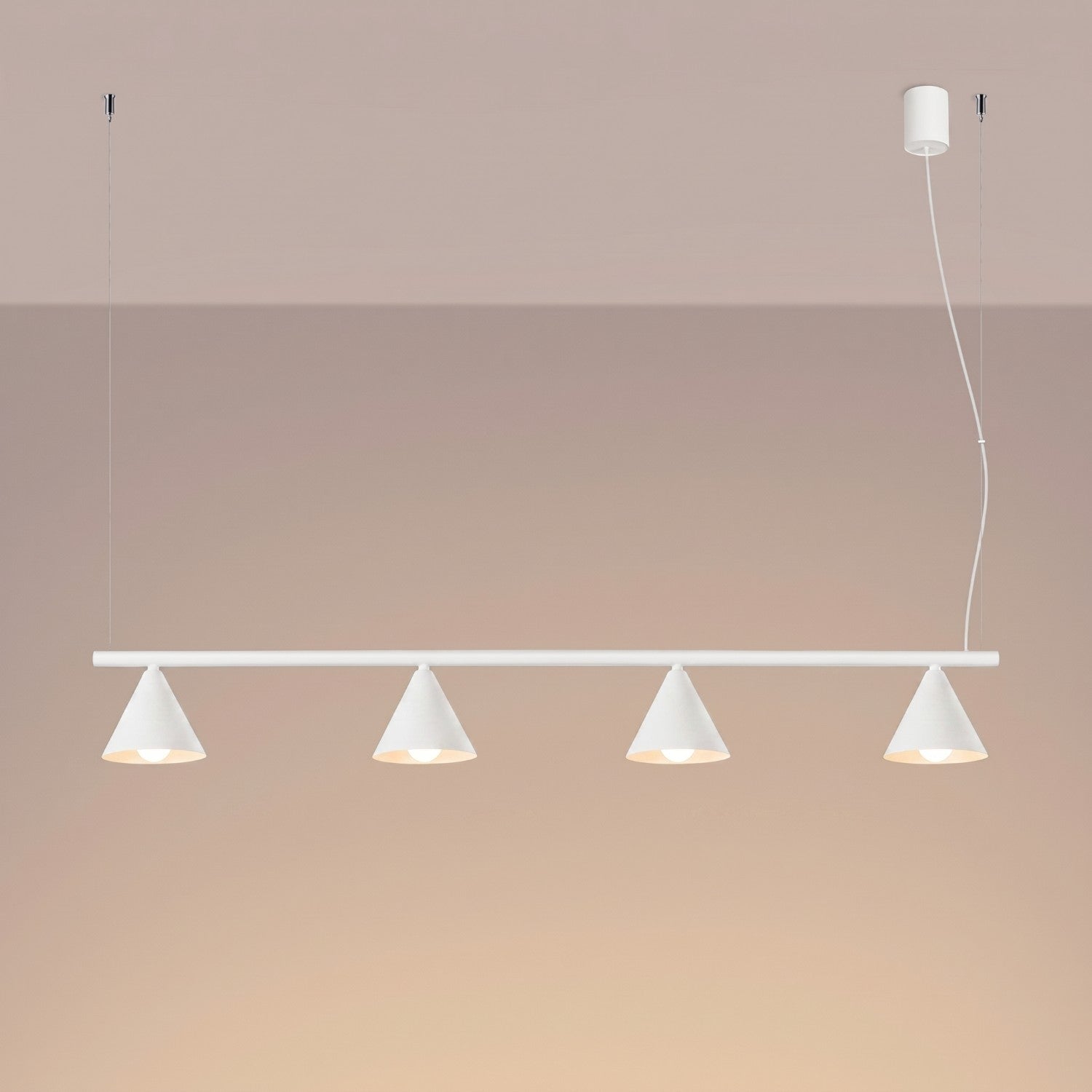 Lustre Nox 4 cônes acier blanc E14, vue 3