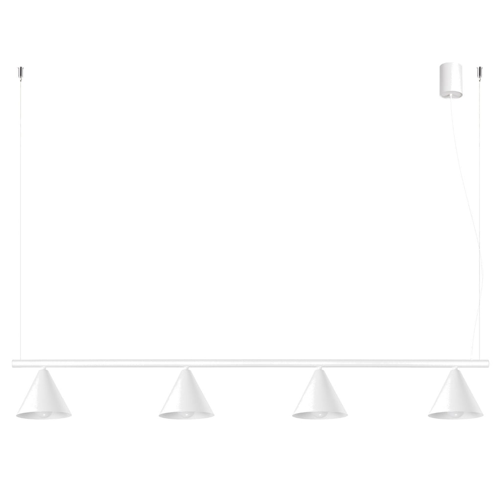 Lustre Nox 4 cônes acier blanc E14