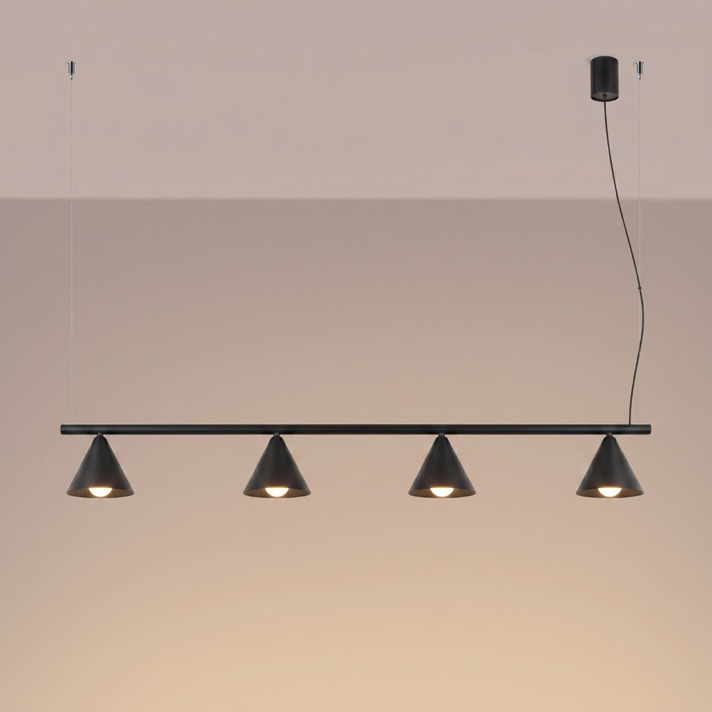 Lustre Nox 4 cônes acier noir E14, vue 3
