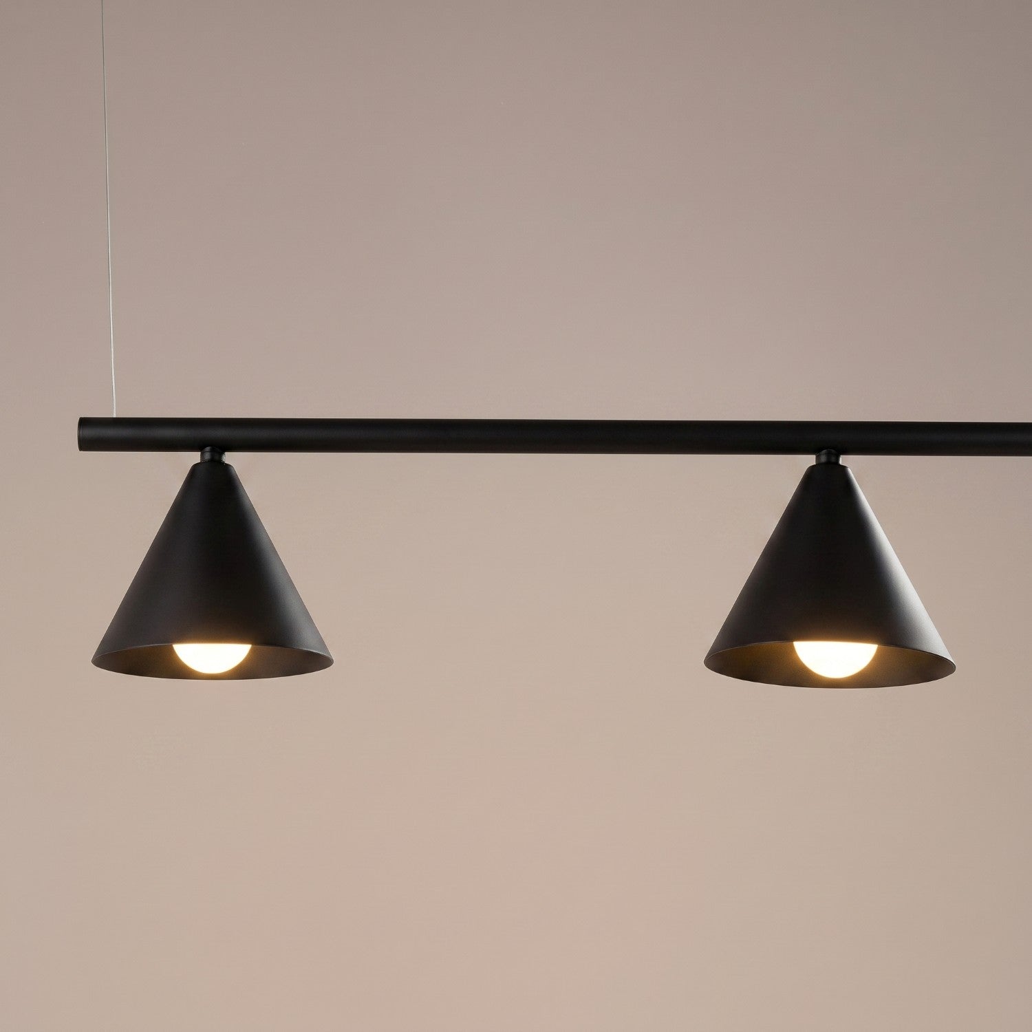 Lustre Nox 4 cônes acier noir E14, vue 4