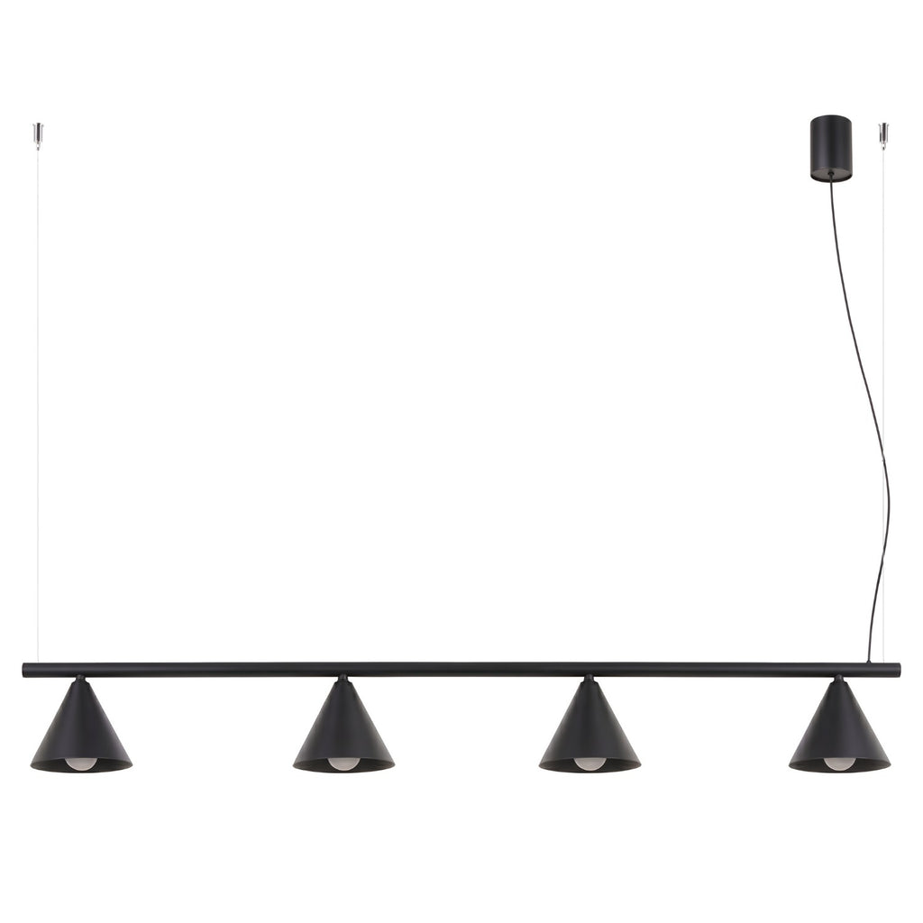Lustre Nox 4 cônes acier noir E14