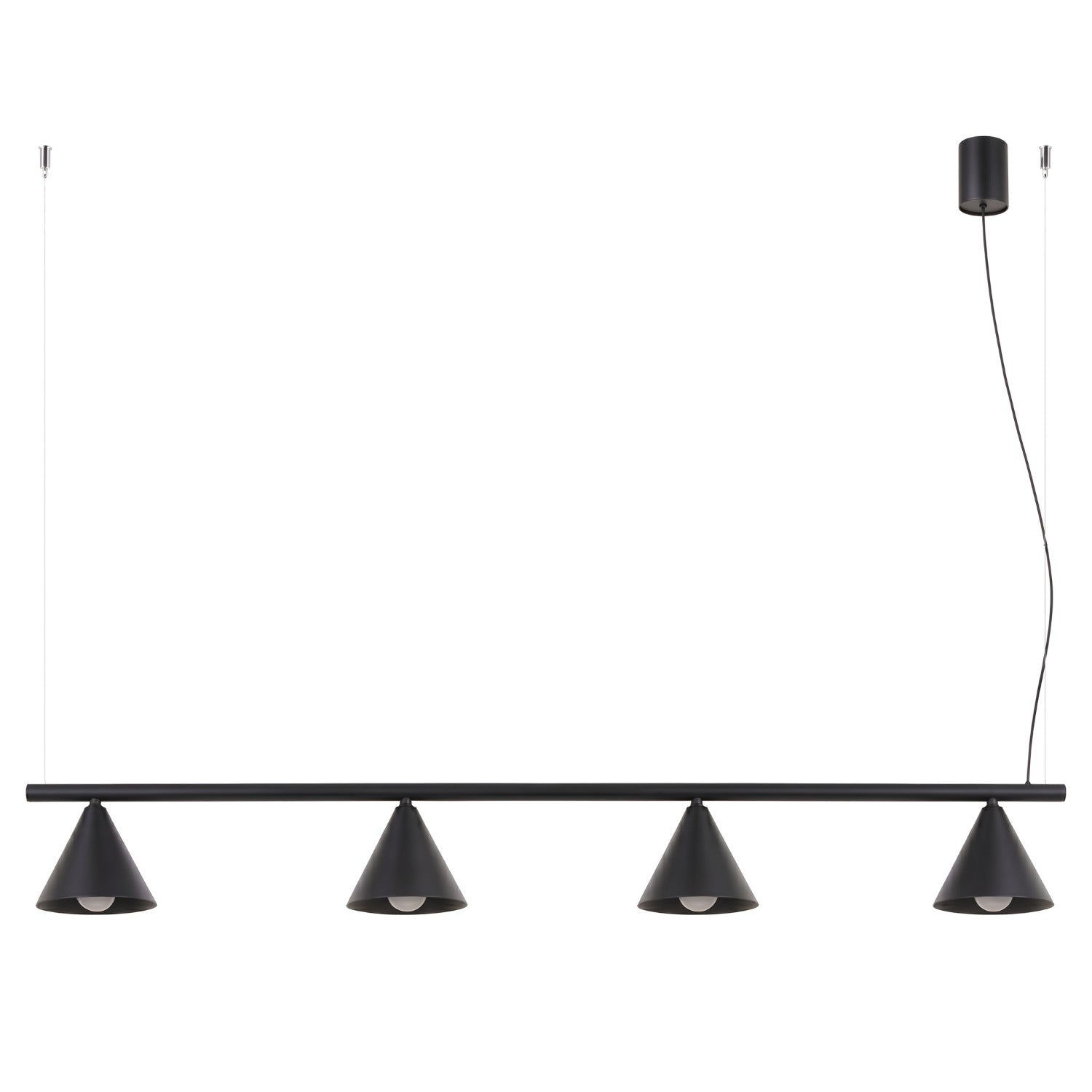 Lustre Nox 4 cônes acier noir E14