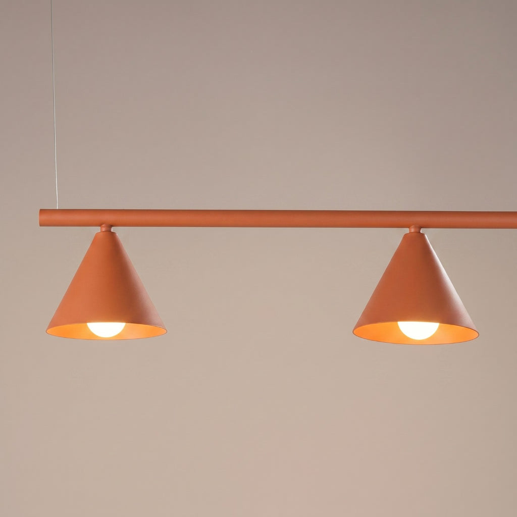 Lustre Nox 4 cônes acier rouge ocre E14, vue 4