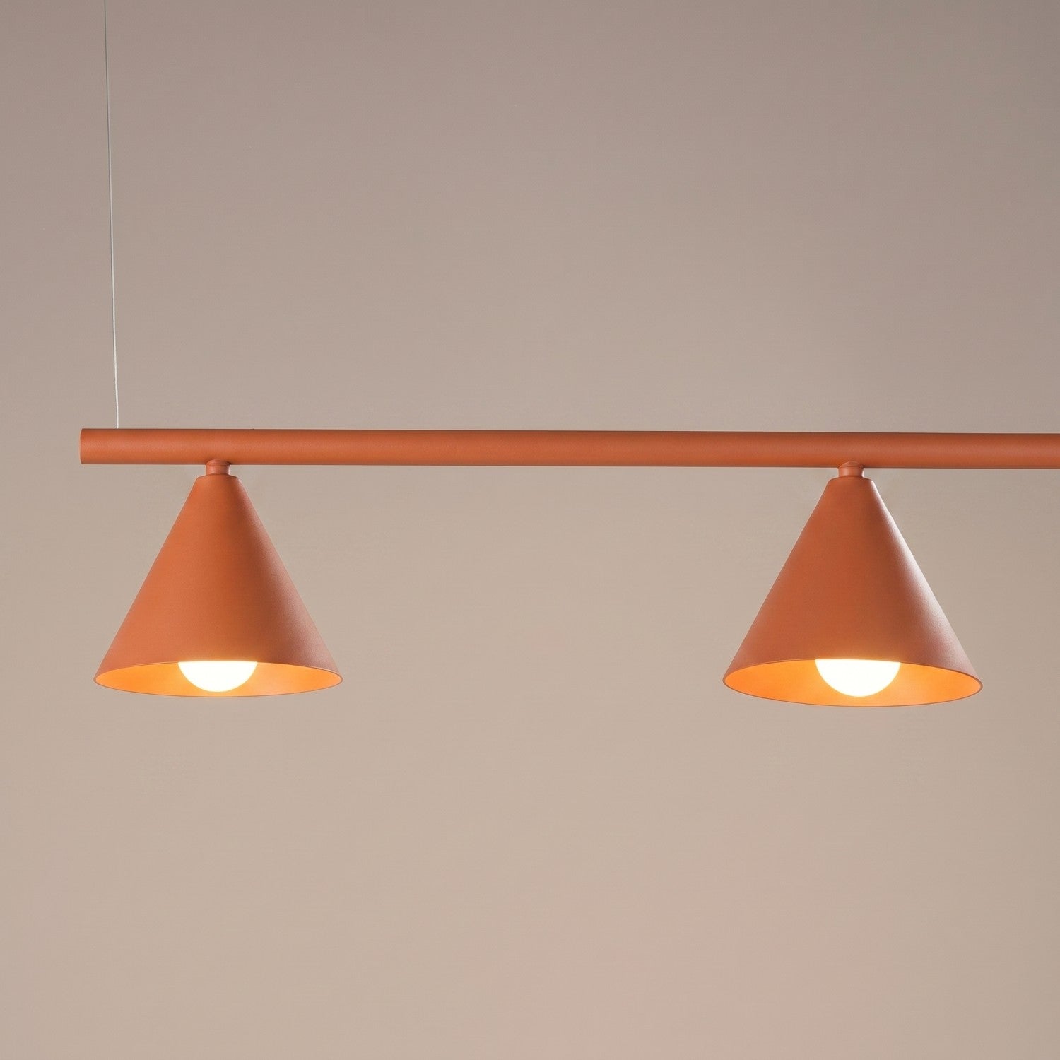 Lustre Nox 4 cônes acier rouge ocre E14, vue 4
