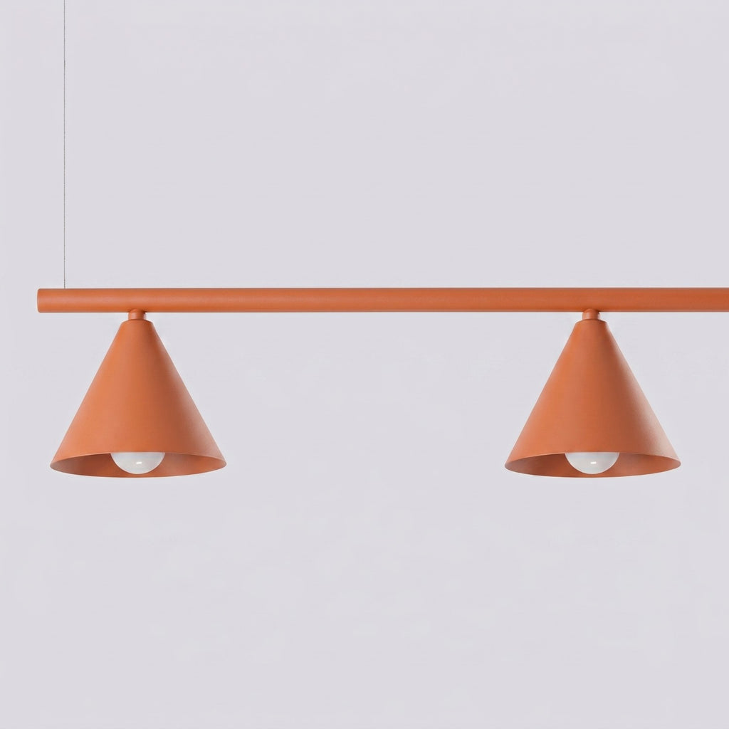 Lustre Nox 4 cônes acier rouge ocre E14, vue 5