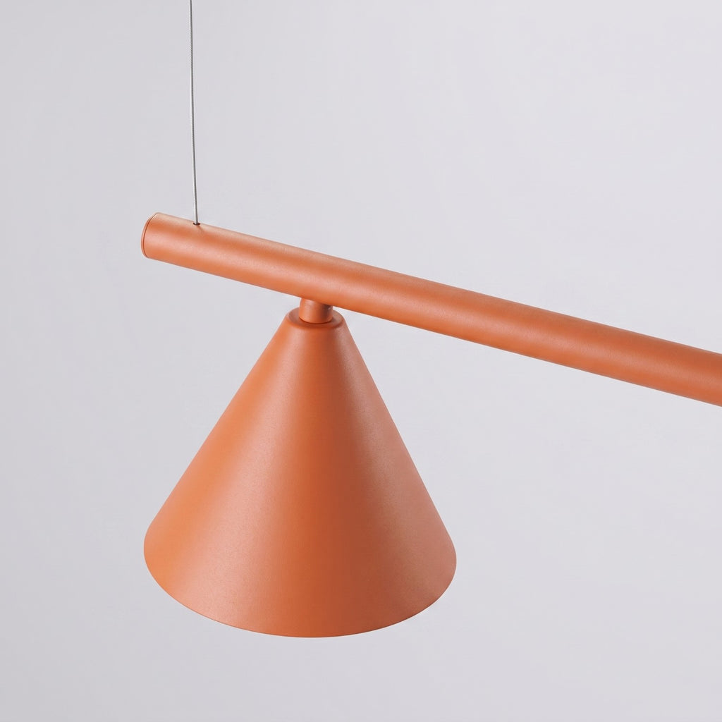 Lustre Nox 4 cônes acier rouge ocre E14, vue 6