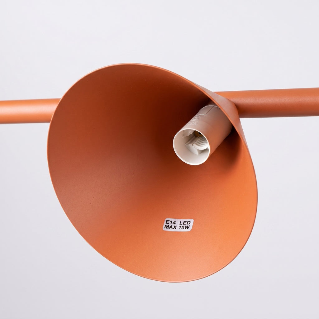 Lustre Nox 4 cônes acier rouge ocre E14, vue 7