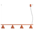 Lustre Nox 4 cônes acier rouge ocre E14