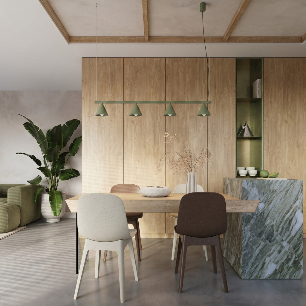 Lustre Nox 4 cônes acier vert olive E14, vue 13
