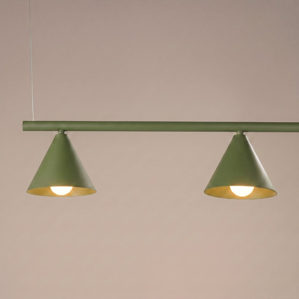 Lustre Nox 4 cônes acier vert olive E14, vue 4