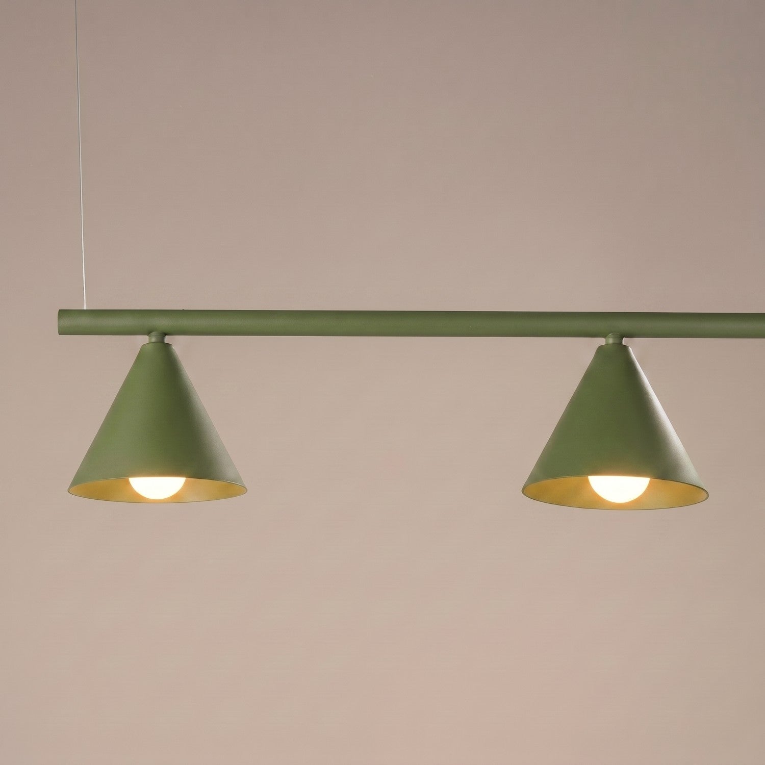 Lustre Nox 4 cônes acier vert olive E14, vue 4