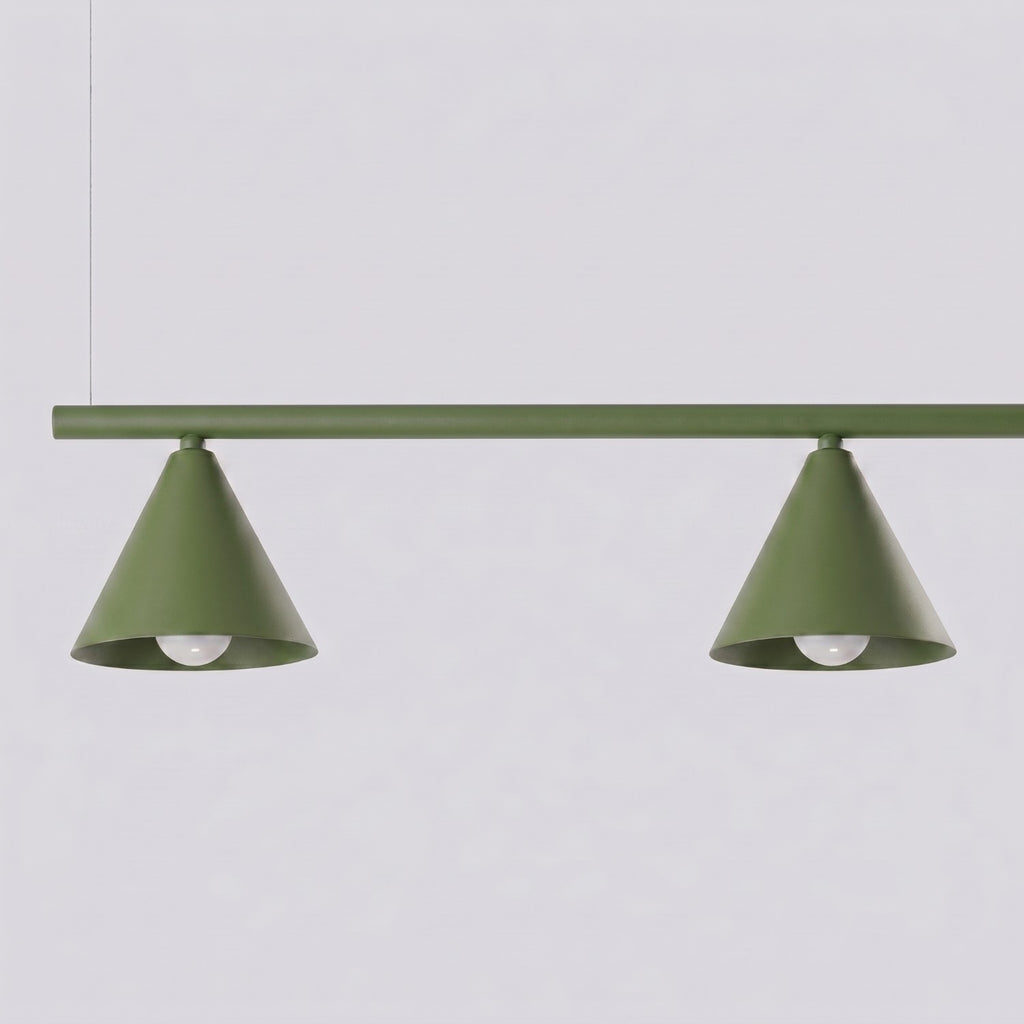 Lustre Nox 4 cônes acier vert olive E14, vue 5